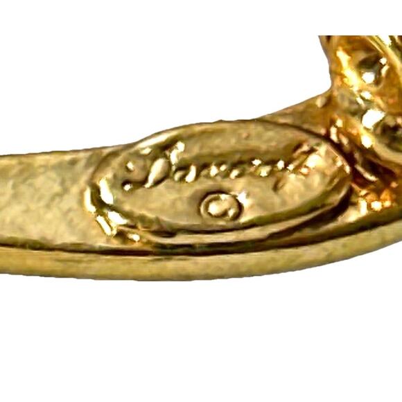 Vintage Danecraft Two Tone Open Heart Brooch Gold Silver Tone Modernist Pin - Picture 6 of 6